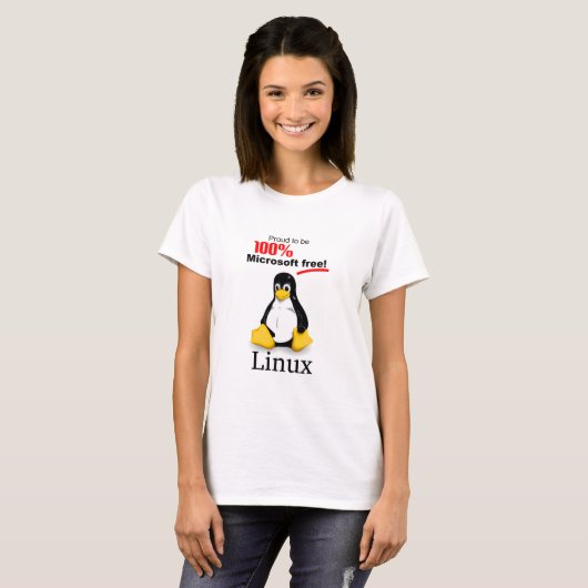 Linux Women's T-Shirt - Microsoft Free Tシャツ (正面フル)