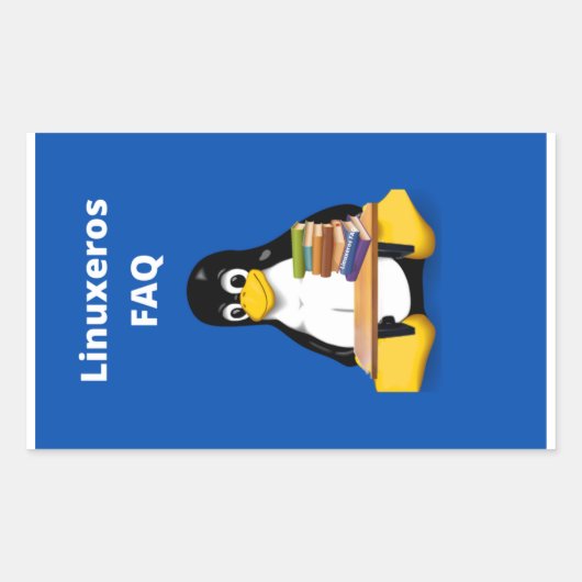 LinuxerosのFAQ 長方形シール (正面)