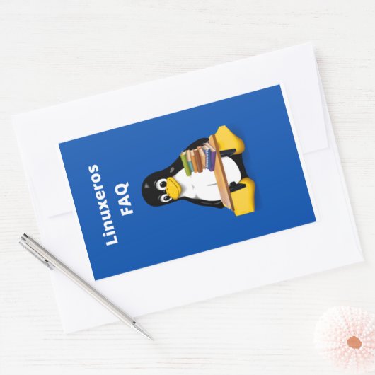 LinuxerosのFAQ 長方形シール (封筒)