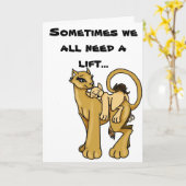 Lionおよび眠いカブスママは健康なカードをすぐに得ます カード (黄色い花)