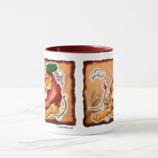 LIONとLAMB PEACE by Jeff Willis Art マグカップ (中央)