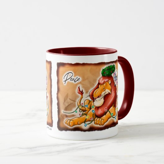 LIONとLAMB PEACE by Jeff Willis Art マグカップ (正面右)