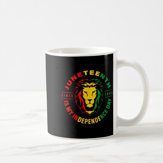 Lion ジューンティーゼンス 1865年から私の独立記念日です コーヒーマグカップ (右)