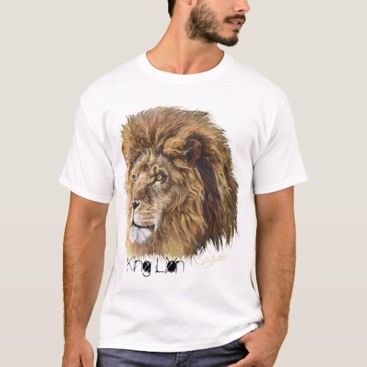 Lion (ハート)王のTシャツ、人 Tシャツ (正面)