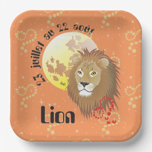 Lion 23 juillet au 22 août Assiette ペーパープレート (正面)