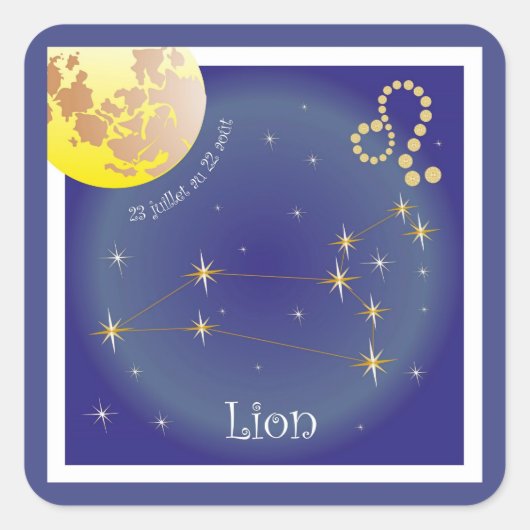 Lion 23 juillet au 22 août Aufkleber スクエアシール (正面)