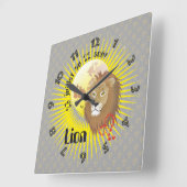 Lion 23 juillet au 22 août Horloge スクエア壁時計 (傾斜)