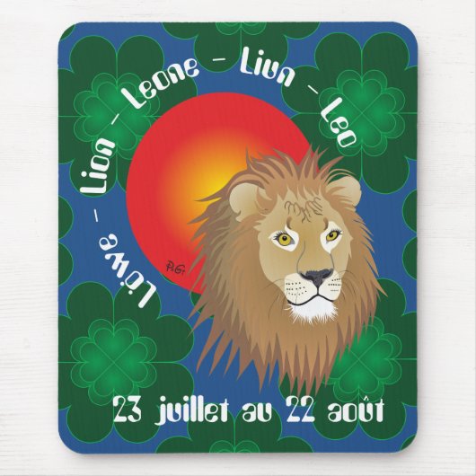 Lion 23 juillet au 22 août Tapi de souri マウスパッド (正面)