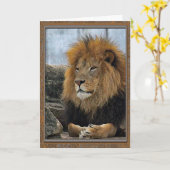 Lion 6880フレーム誕生日 カード (黄色い花)