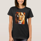 Lion Africa predator print head imprint with wild  Tシャツ (正面)
