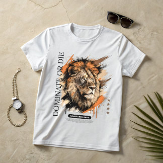 Lion Alpha Mindset Tee – Dominate Or Die Graphic  Tシャツ
