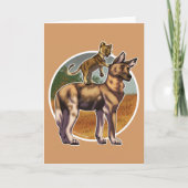 Lion and African Wild Dog Friends カード (正面)