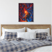 Lion and Dragon Wall Art – Elemental Energy キャンバスプリント (インサイチュ (寝室))