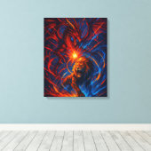 Lion and Dragon Wall Art – Elemental Energy キャンバスプリント (インサイチュ (ウッドフロア))
