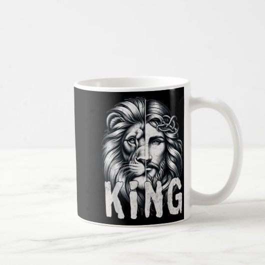 Lion And Jesus King Christian Faith Design コーヒーマグカップ (右)