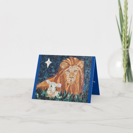 Lion and Lamb Religious Christmas Card シーズンカード (正面)