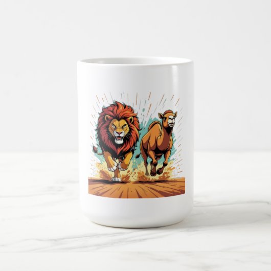 Lion and Llama Dash コーヒーマグカップ (中央)
