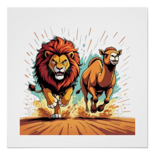 Lion and Llama Dash ポスター (正面)