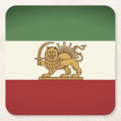 Lion and Sun Rustic Flag Paper Coaster スクエアペーパーコースター (正面)