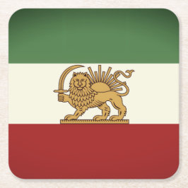 Lion and Sun Rustic Flag Paper Coaster スクエアペーパーコースター