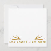 Lion Around Since Birth : Funny Lazy Lion Design 招待状 (裏面)