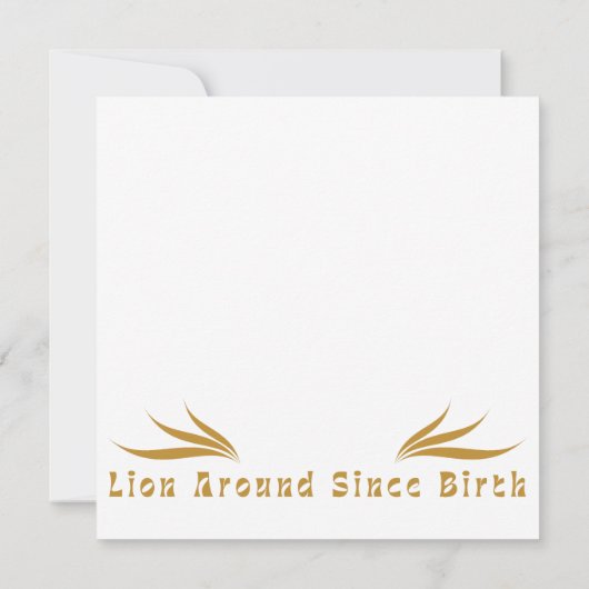 Lion Around Since Birth : Funny Lazy Lion Design 招待状 (裏面)