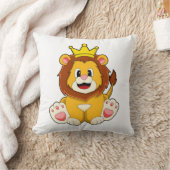 Lion as King with Crown クッション (ブランケット)