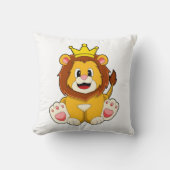 Lion as King with Crown クッション (正面)