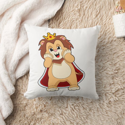 Lion as King with Crown.PNG クッション (ブランケット)