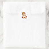 Lion as King with Crown.PNG ラウンドシール (バッグ)