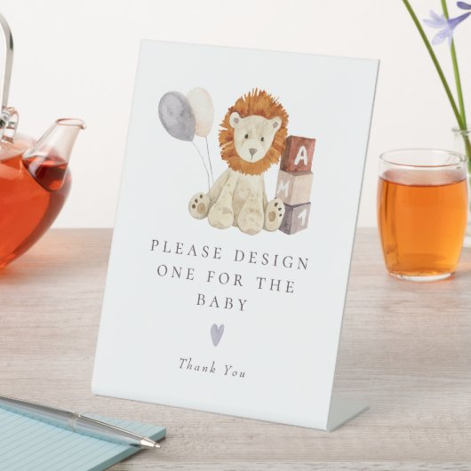 Lion Baby Shower Activity Station Sign 台座サイン (インサイチュ)