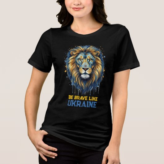 Lion “Be brave like Ukraine.” トライブレンドＴシャツ (正面)