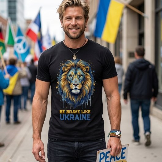 Lion “Be brave like Ukraine.” Tシャツ