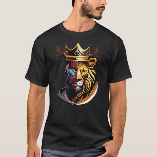 Lion Black Man King Black History Melanin African  Tシャツ (正面)
