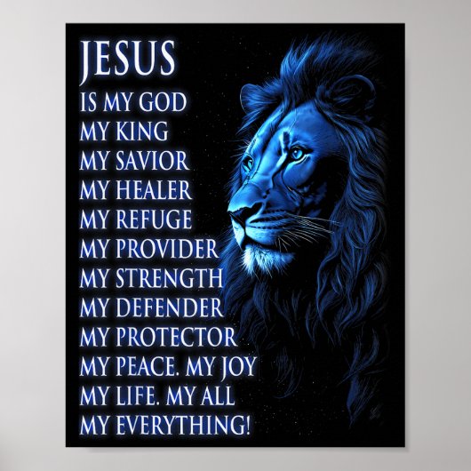 Lion Christian Jesus Is My King, God, Lord, And Sa ポスター (正面)