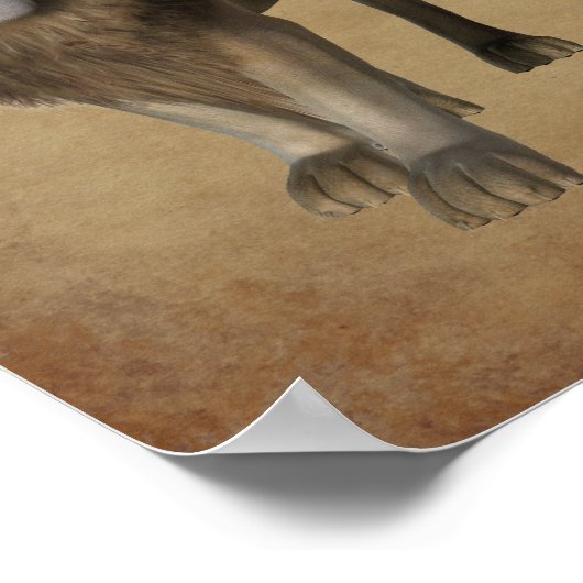 Lion Confucius Quote Inspirational ポスター (角)