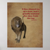 Lion Confucius Quote Inspirational ポスター (正面)