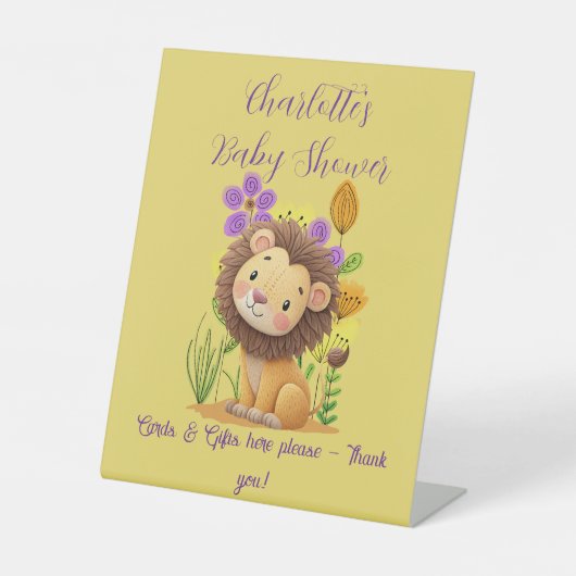 Lion Cub Baby Shower Gift Drop Off 台座サイン (正面)