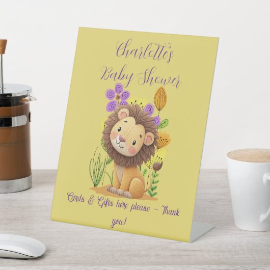 Lion Cub Baby Shower Gift Drop Off 台座サイン (インサイチュ)