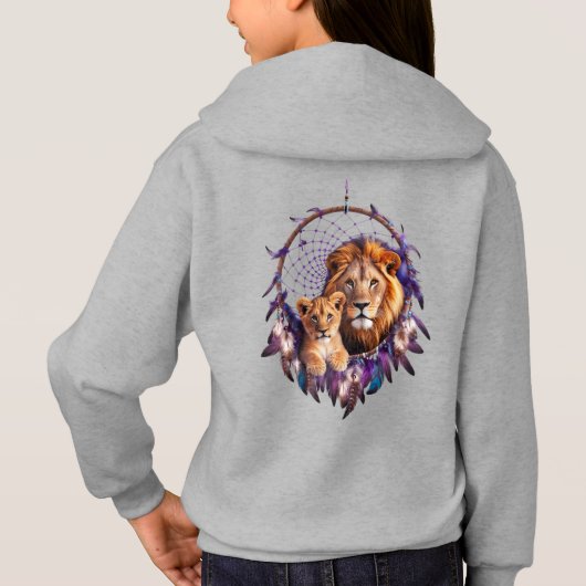 Lion Cub Dream Catcher Kids Pullover Hoodie  (裏面)