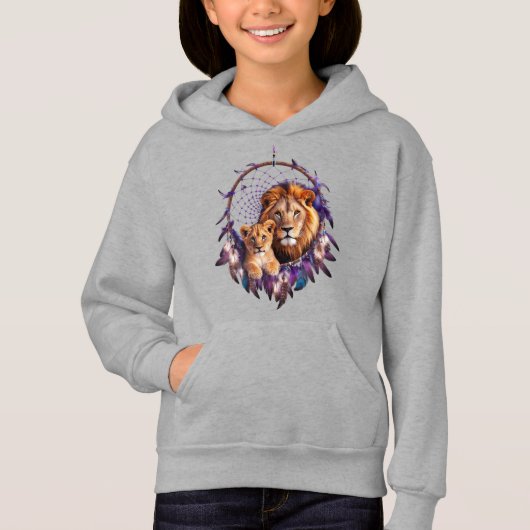Lion Cub Dream Catcher Kids Pullover Hoodie  (正面)