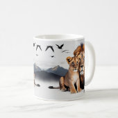 Lion Cub Photorealistic Classic Mug - Daddy  コーヒーマグカップ (正面右)