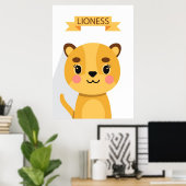 Lion Cute Lioness ポスター (ホームオフィス)