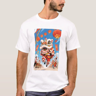 Lion Dance Men White  Tシャツ