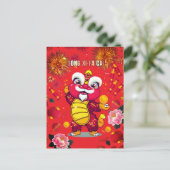 Lion Dance Postcard for Chinese New Year シーズンポストカード (スタンド正面)