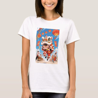 Lion Dance Women White Tシャツ