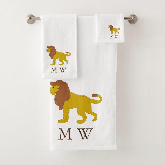 Lion Design Monogrammed バスタオルセット (インサイチュ)