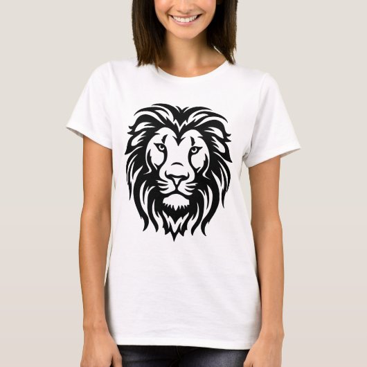 Lion Drawing T-Shirt – Creative Sketch Style Graph Tシャツ (正面)