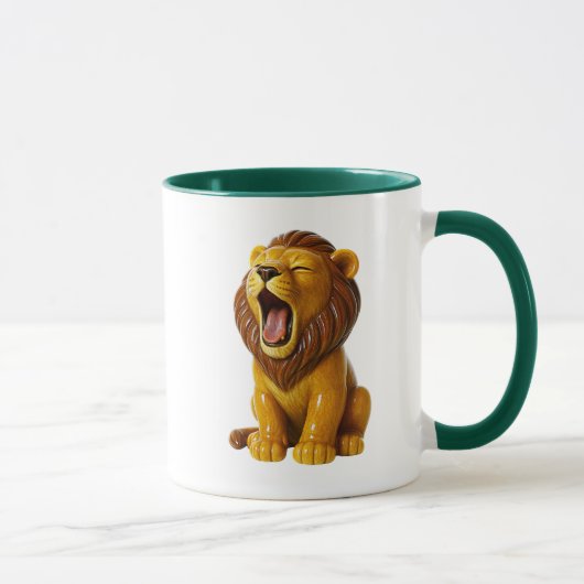 Lion en trois dimensions qui baille. マグカップ (右)