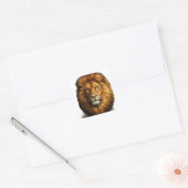 Lion Face Stickers & Labels | Cute Animal Decals スクエアシール (封筒)
